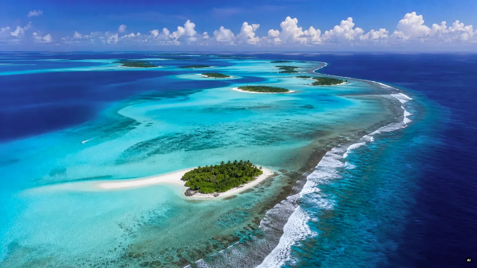 Lagoon das Maldivas para comparar destino de praia